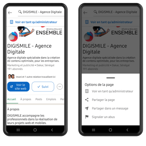 recuperer lien compte page linkedin